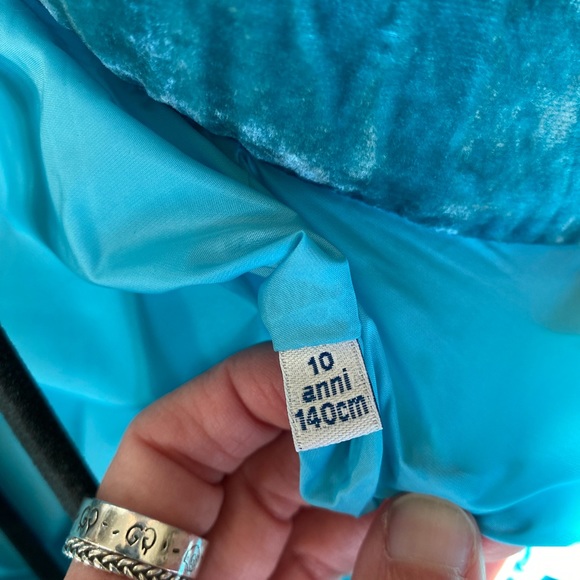 COPY - Moncler Blue velvet puffer coat - Picture 8 of 12